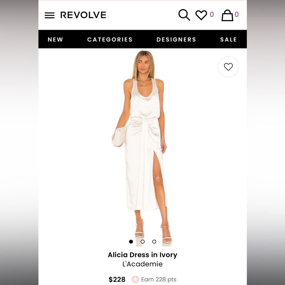 L’Academie light cream in color, cocktail dress, size XL